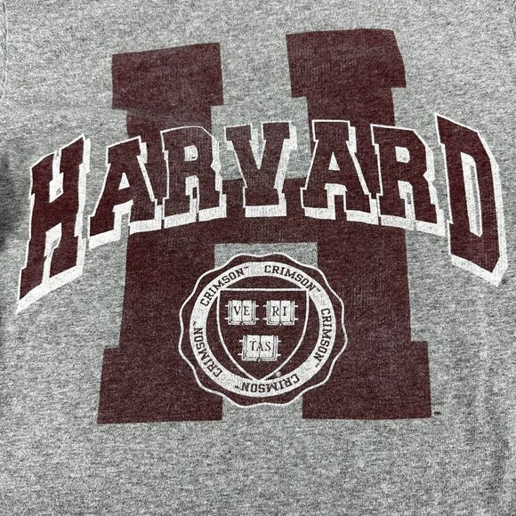 Harvard Gray Short Sleeve Crew Neck T-Shirt  Cotton Blend Size Small - Picture 2 of 9